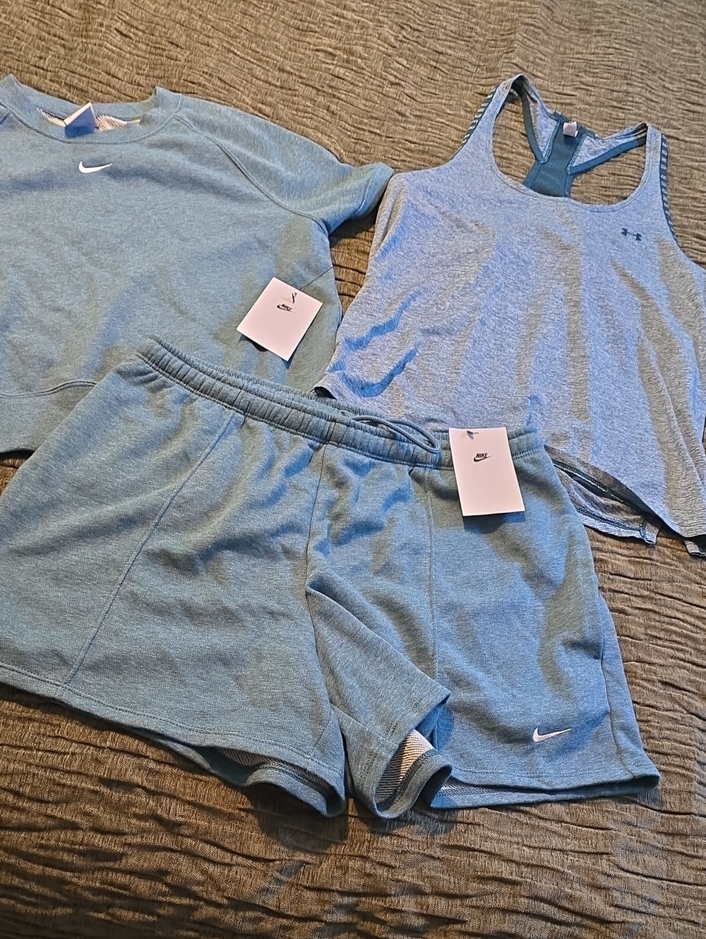 Nike Light Blue Women's Lounge Shorts Set & Tank Brand New With Tags Medium